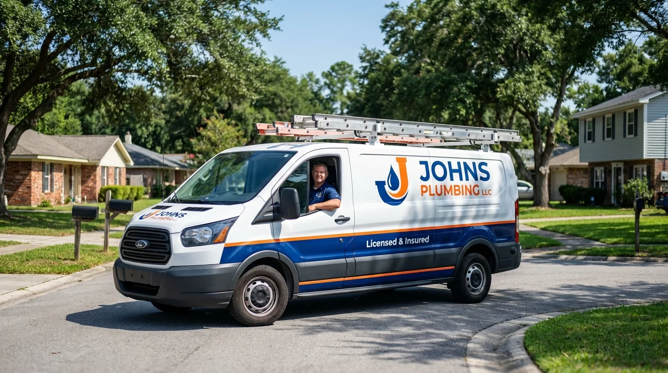 Johns Plumbing LLC service van in Woodbine, NJ